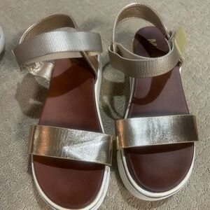 MIA Gold and Brown Women's Sandals
